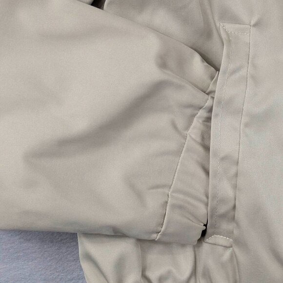 Chicos Full Zip Jacket Womens 2 Khaki Baseball Babe Abbegale Lined Windbreaker - Picture 4 of 12